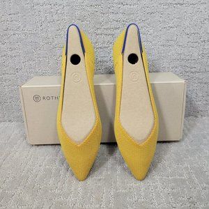 Rothys The Point Yellow Marigold Pointed Toe Flats Slip on Shoes Multiples Sizes